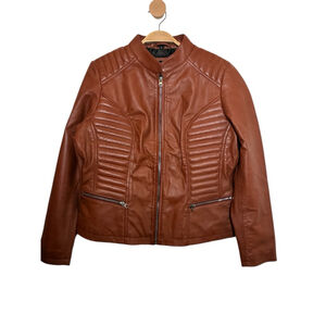 NEW! REAL LEATHER WOMEN'S JACKET COLOR BROWN /TAN SIZE‎ L